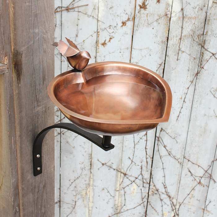 Achla Heart Shaped Birdbath w/Wall Bracket